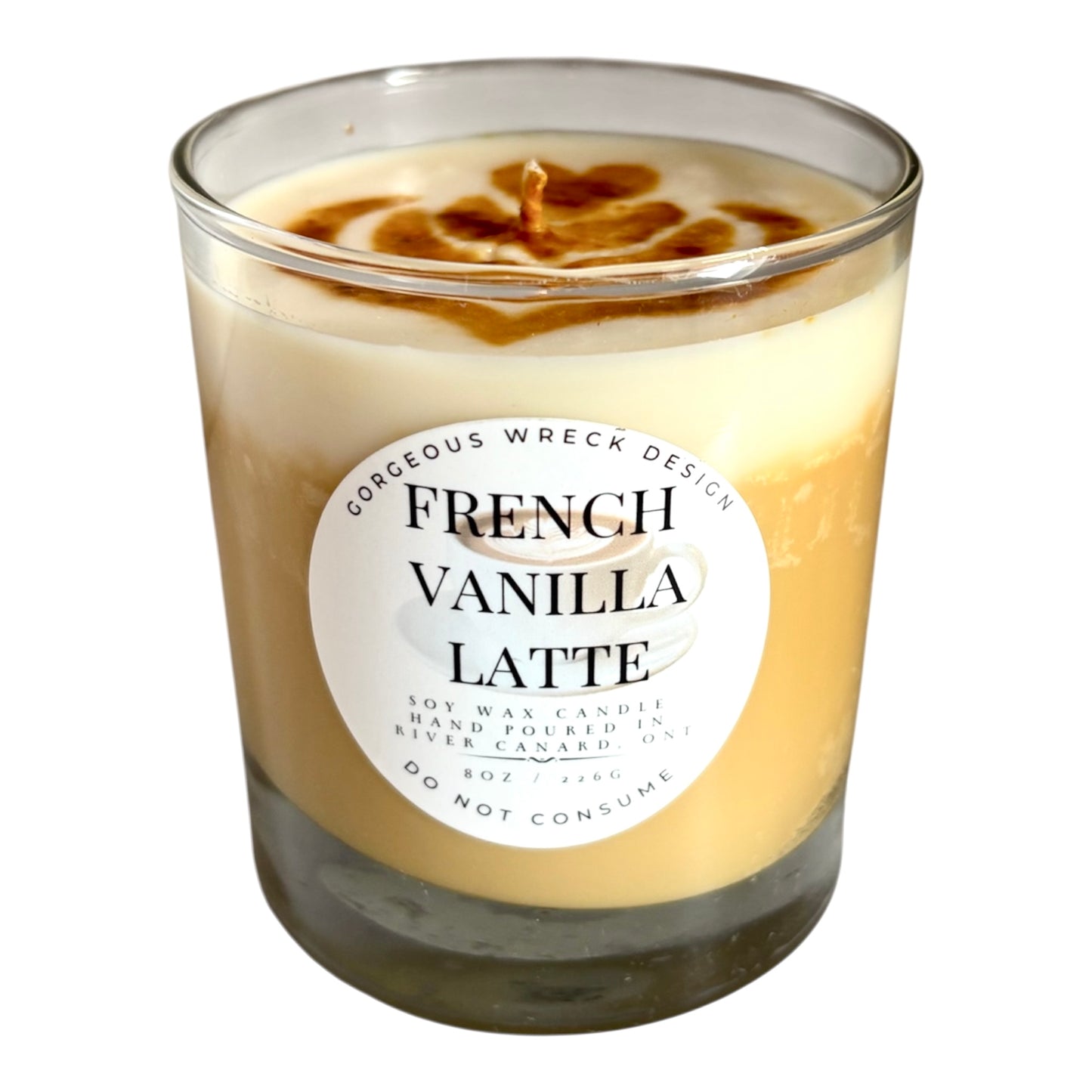French Vanilla Latte Dessert Candle .