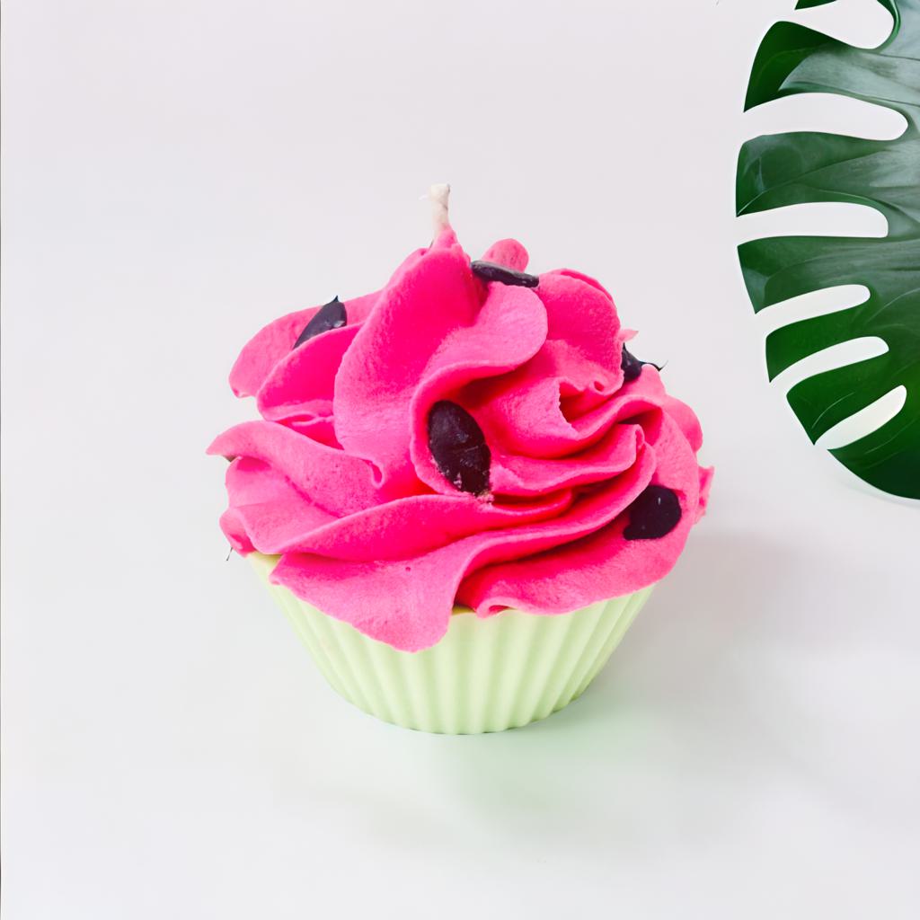Watermelon Cupcake Candle .