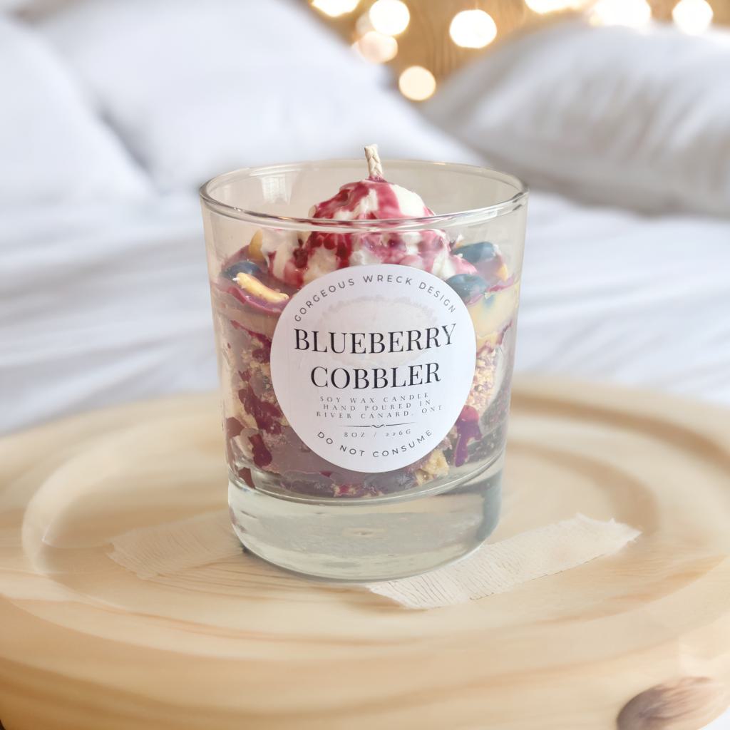 Blueberry Cobbler Dessert Candle .