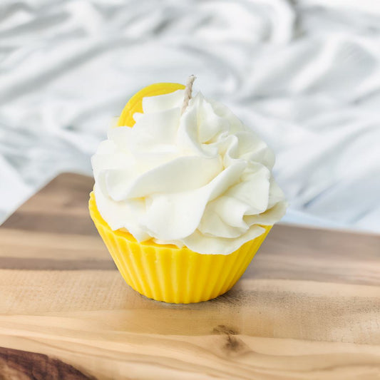 Lemon Cupcake Candle .