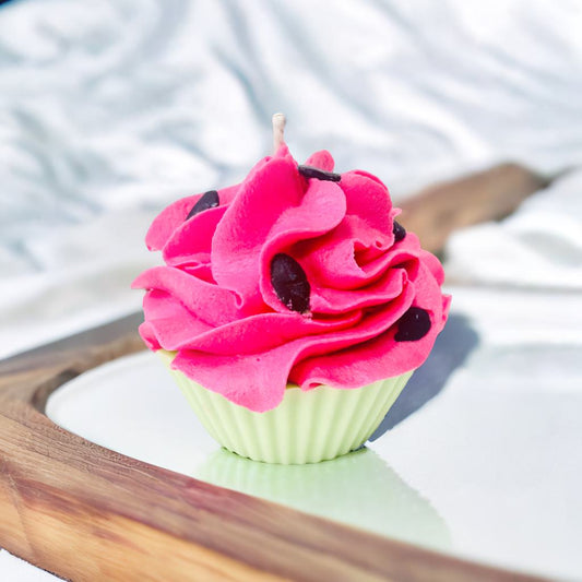 Watermelon Cupcake Candle .